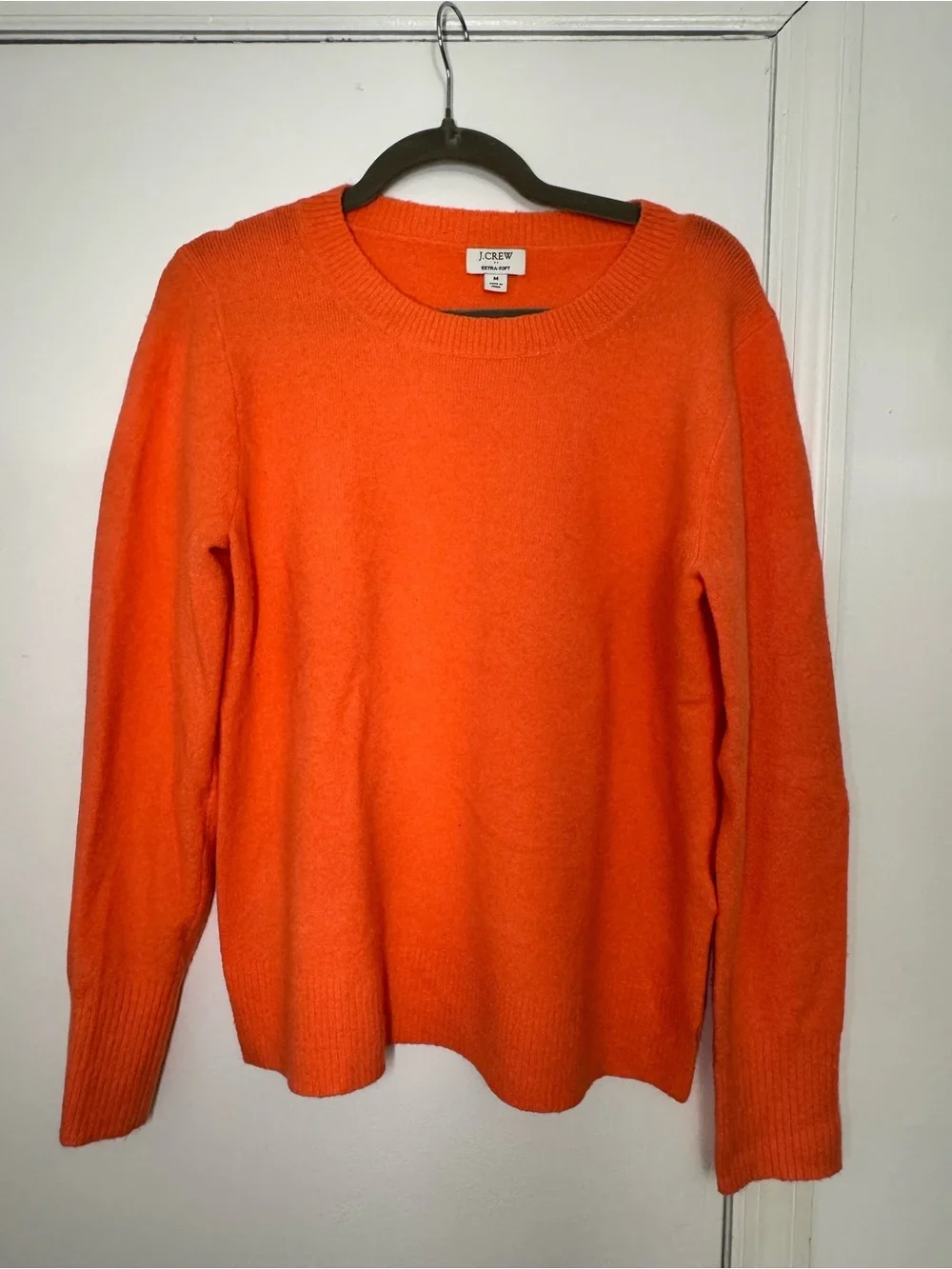 J.Crew Bright Coral Crewneck Sweater Size M